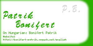 patrik bonifert business card